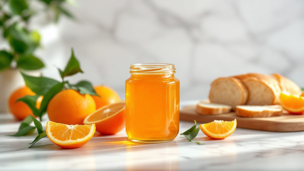 orange marmalde in a kitchen setting